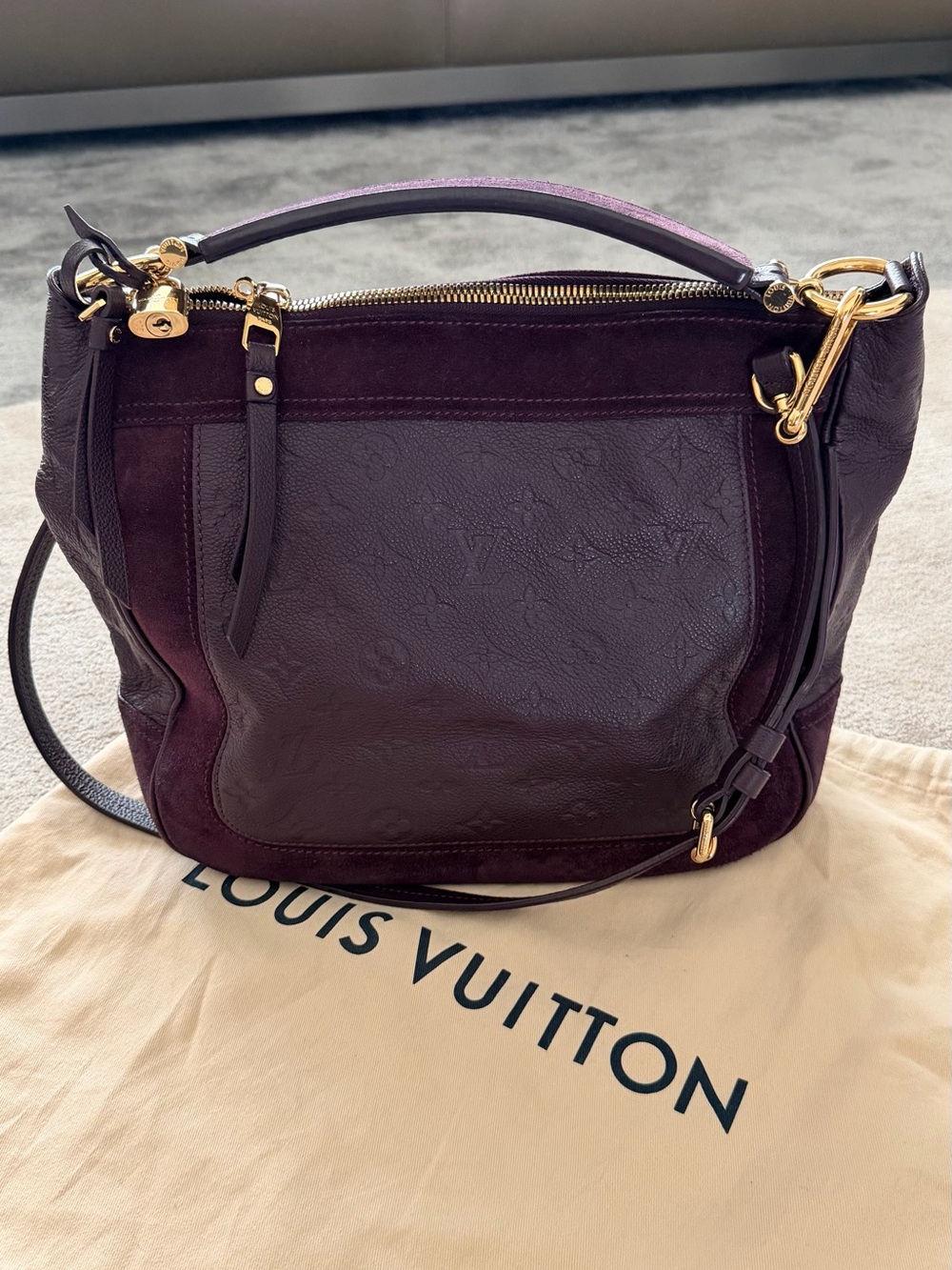 LOUIS VUITTON
Aube Monogram Empreinte Leather Audacieuse PM Bag